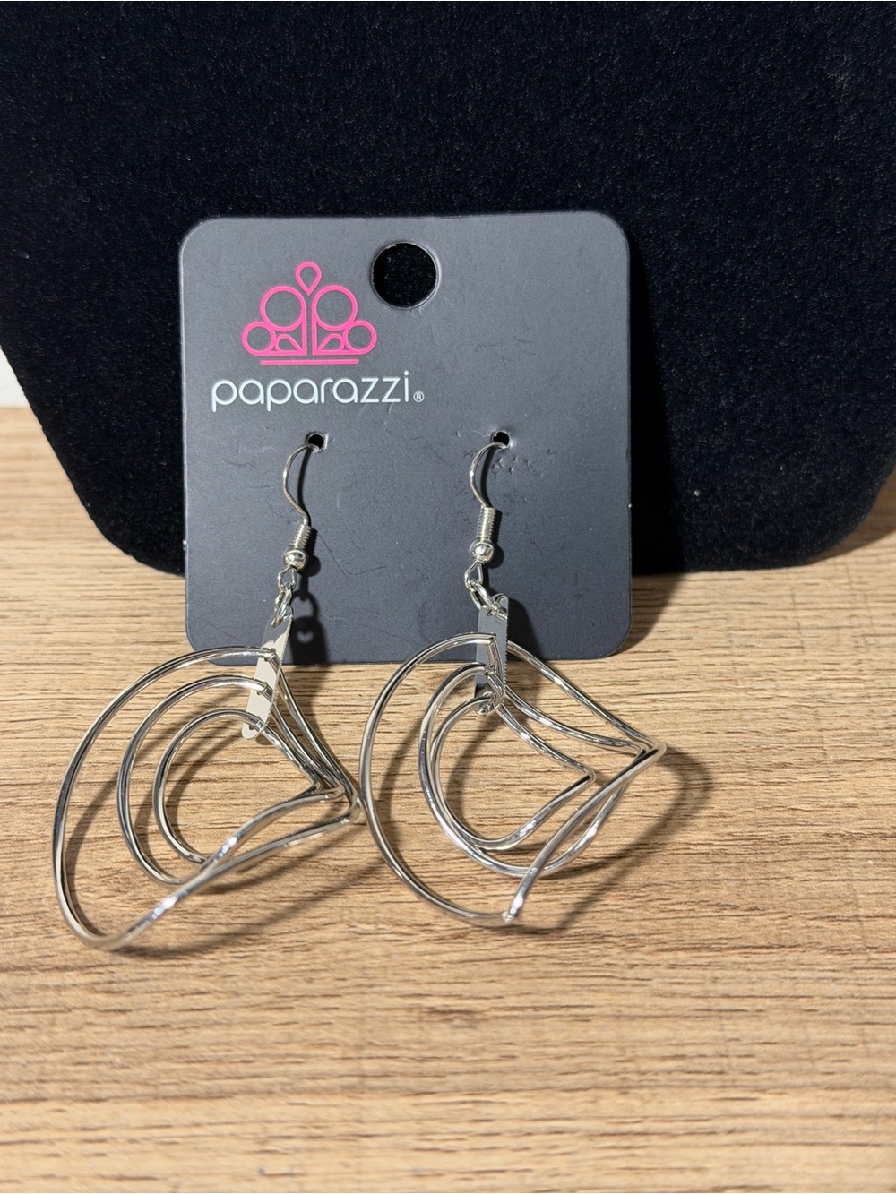 paparazzi Silver Multi-Loop Sculptural Drop Earrings